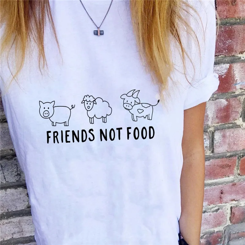 Футболка с надписью Friend Not Fat Harajuku милые футболки Женская Повседневная футболка