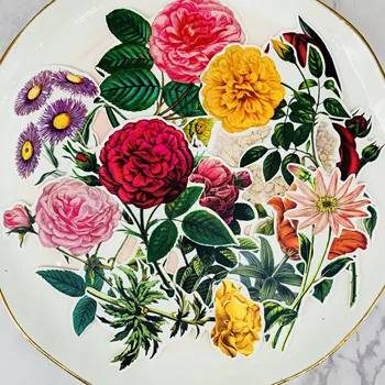 

20Pcs/Bag Vintage Rose Flower Sticker DIY Scrapbooking Album Junk Journal Planner Decorative Stickers