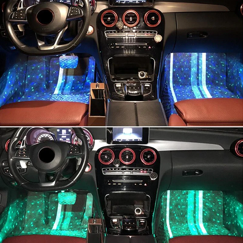 

Car Light Car Interior Foot Light USB LED Atmosphere Lamp Ambient Starry Lights Car-styling Interior Decoration Auto Accessories