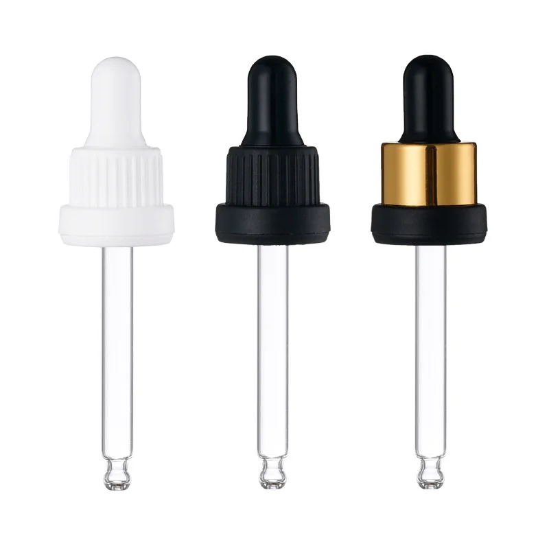 

18/410 Tamper resistant dropper cap child resist lid 18mm 20mm Dropper With Glass Pipette 20/400 essential oil dropper cap