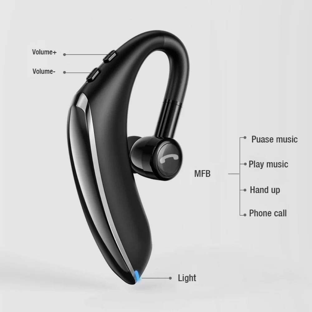 F900 Mini Waterproof Ergonomic Ear Hook Design Earpiece Button Control Wireless Bluetooth 5 0 Car Handsfree Call Earphone