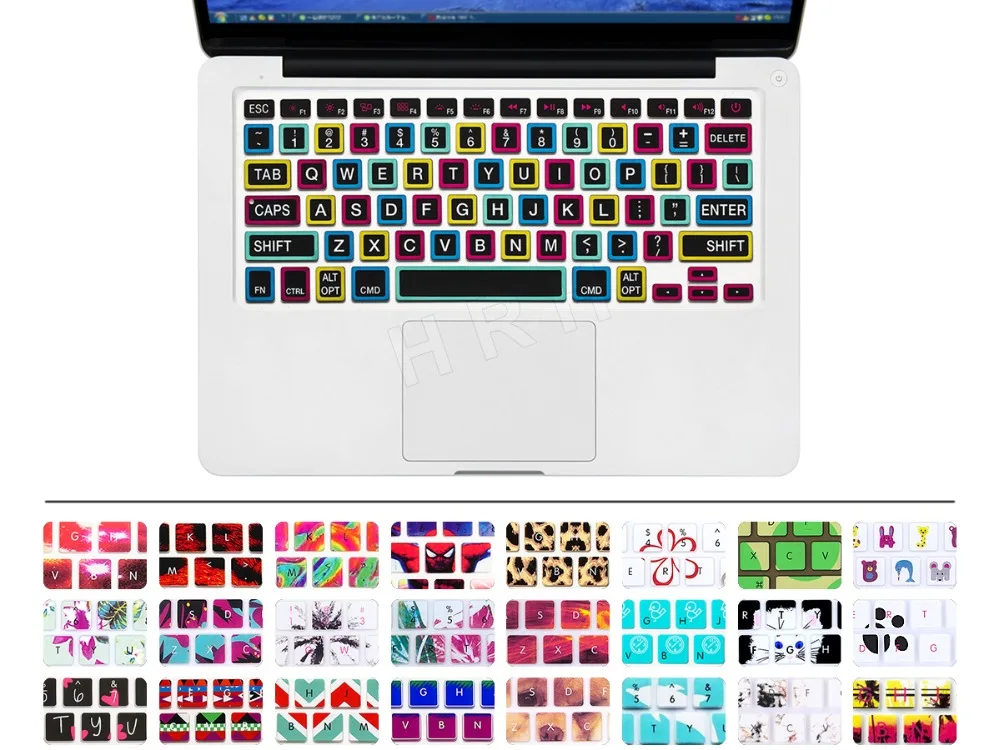 for Pro 13 15 inch Air 13 Retina US Silicone Keypad Skin Protector Flower Decal Rainbow Keyboard Cover