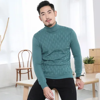 

Man Sweaters Cashmere and Wool Knitting Jumpers Men Winter Turtleneck Pullovers Male Clothes Standard High collar twist sweater