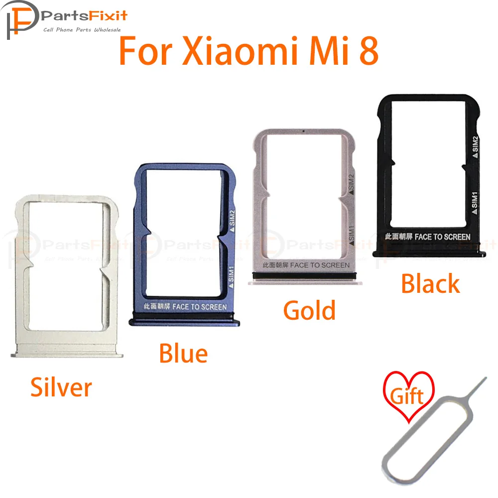 Лоток для sim-карт для Mi8, слот для sim-карты, держатель для карт, слот для карт, адаптер для Mi 8, запасные части с бесплатной выемкой