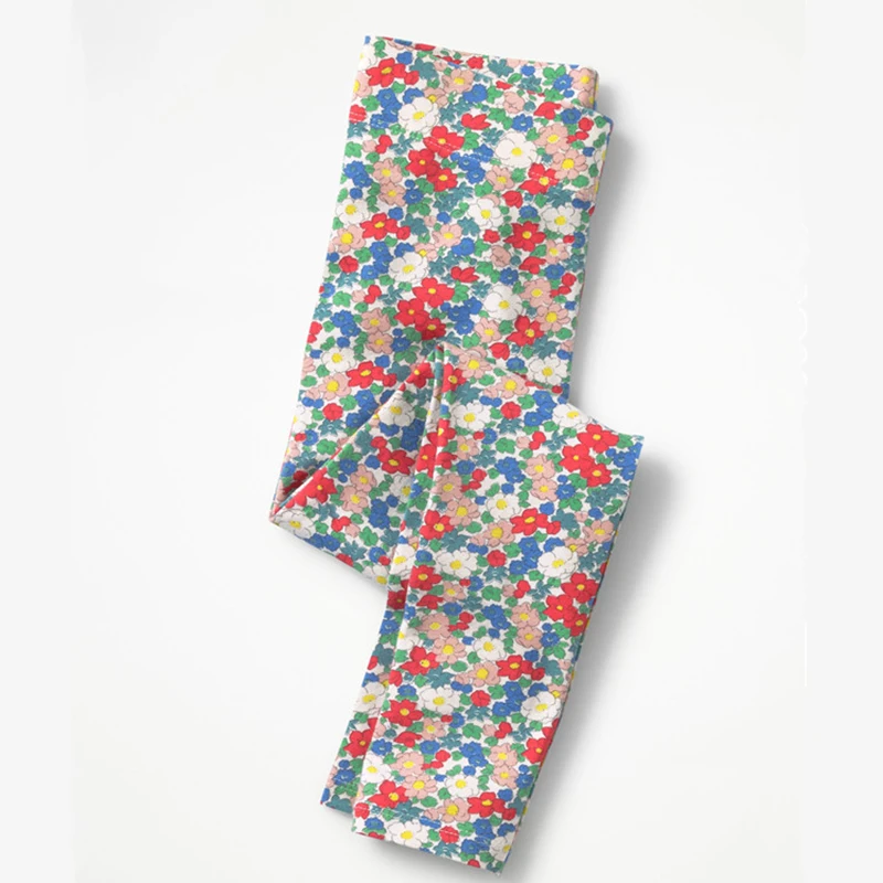 2-7 Years Old Children'S Autumn Floral Leggings Girls Cotton Material Colorful Flower Oil Painting Series Leggings