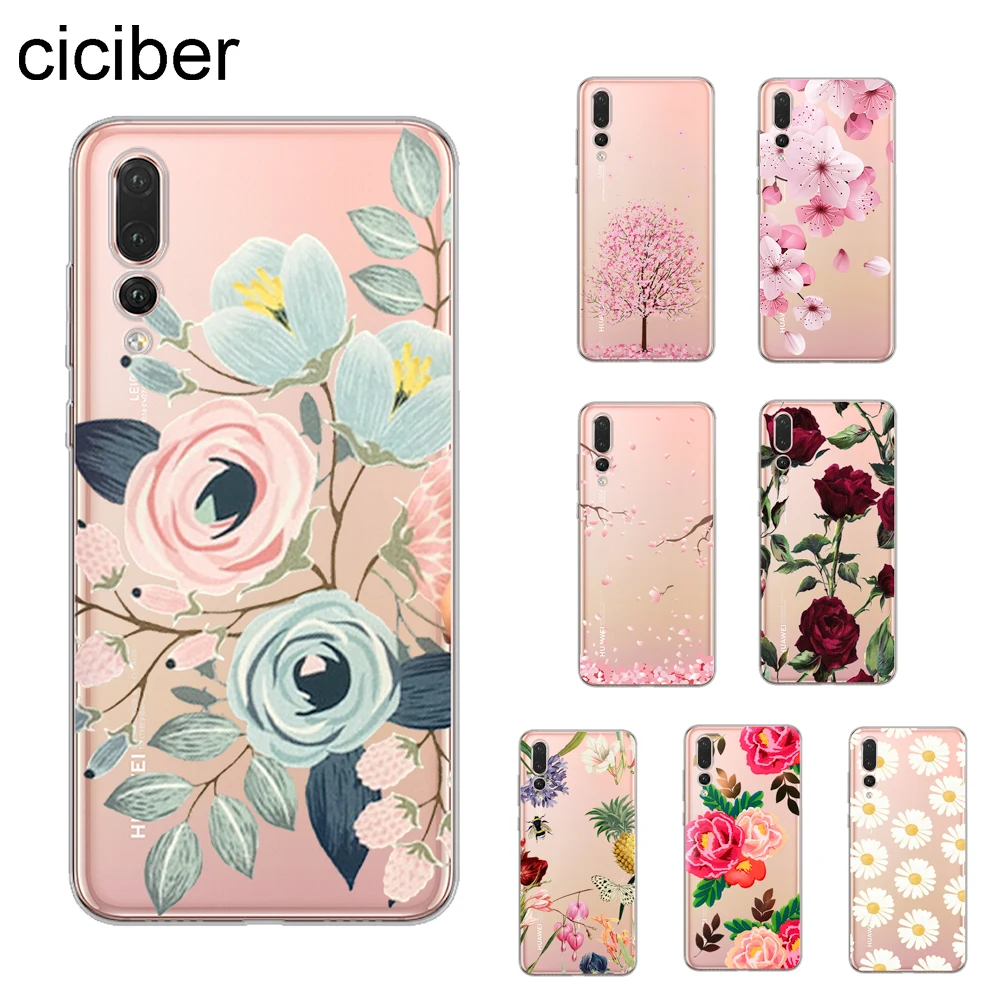 Милый чехол ciciber с цветами и розами для Huawei P20 Lite P30 P10 P9 P8 Pro Plus P чехлы смартфонов