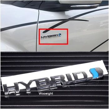 

Wooeight 3D Silver Metal HYBRID Car Body Reer Trunk Lid Badge Emblem Sticker Decal Fit For Toyota RAV4 REIZ Prius Yaris Camry