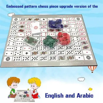 

Table Game Pattern Big Chess Board Game English And Arabic Sequence Game Chess Family Game Toy 2-12 Persons