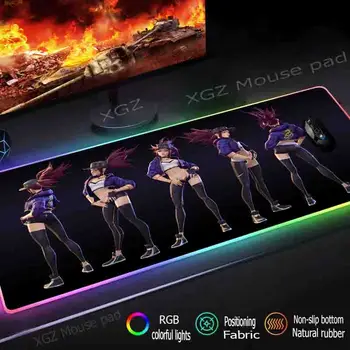

XGZ Game Cool Sexy Girl RGB Large Mouse Pad Player Computer LED Backlit XXL Mause Keyboard Suitable for DOTA LOL