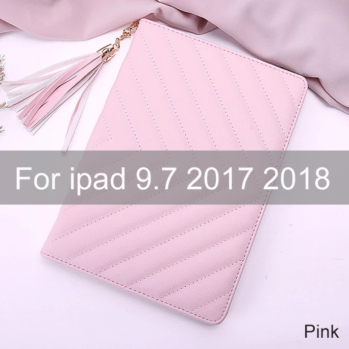 Essidi умный чехол для Ipad 9,7 дюймов кожаный чехол с кисточками планшетный ПК Защитный чехол для Ipad 9,7 дюймов - Цвет: Розовый