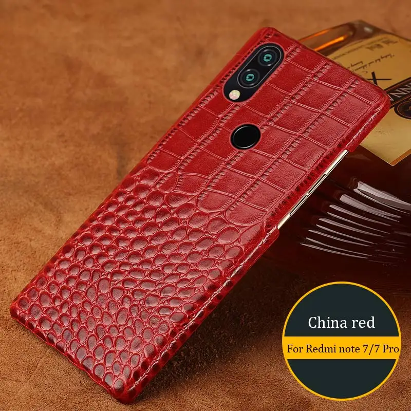 Красный Чехол из натуральной кожи под крокодиловую кожу для xiaomi redmi K20 pro note 7 Чехол note 5 6a A2 lite чехол для xiaomi 9 9se 9t 8 lite 6X - Цвет: Красный