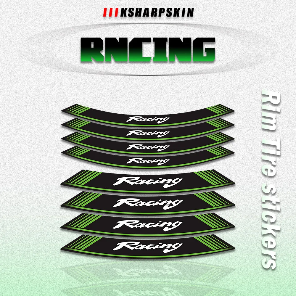 Racing logo Motorcycle Wheel Sticker Motorbike Rim Tire Protection Decals Stickers 17 inch wheels Universal For KTM KAWASAKI BMW |