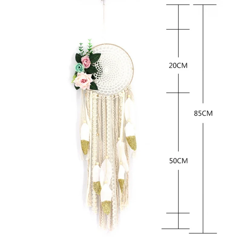 Ручная работа, Кружевная Сетка, перо, бисер, висячие украшения, украшение, подарок, красочное ремесло, Ловец снов, колокольчики, искусство, новинка