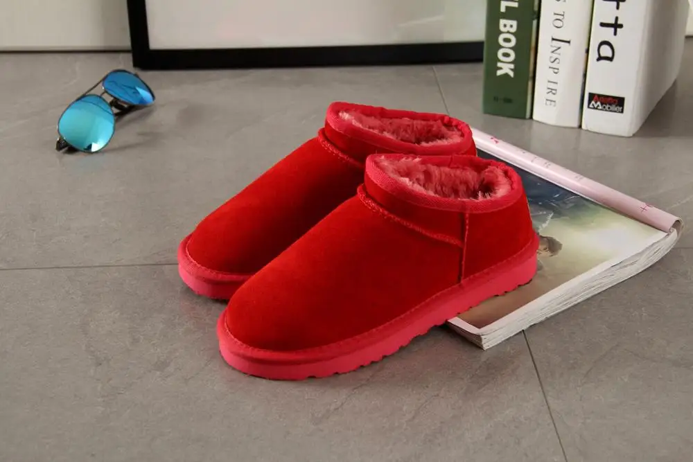Cotton shoes Большие размеры 35-41, новые кожаные Женские снегоступы Ботинки Зимняя обувь теплая хлопковая обувь; верхний материал из кожи и бархата теплые сапожки Для женщин 805 - Цвет: Cotton shoes