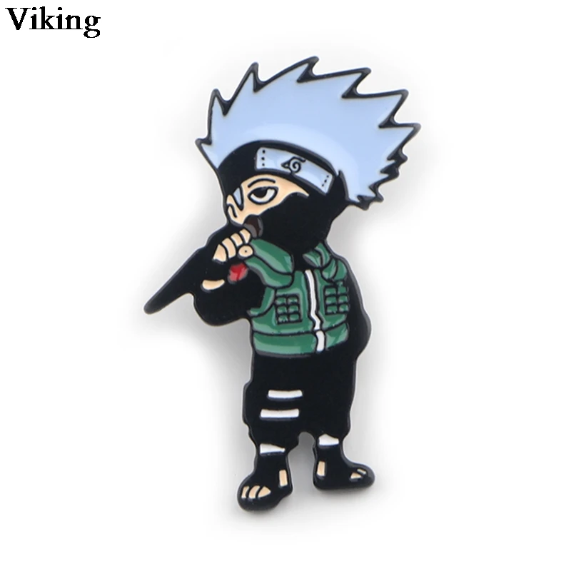 

1Pcs Anime Kakashi Badges Cool Enamel Brooche Metal Pins Clothes Hat Collar Pin Naruto Brooches For Women Men Girls G0418