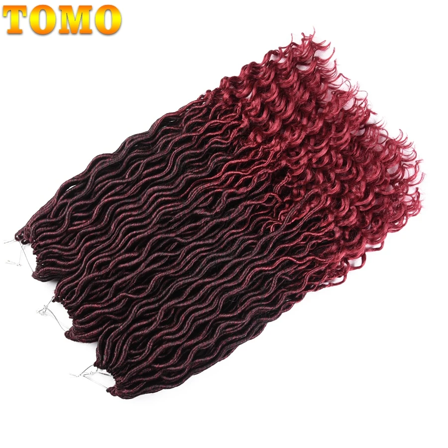 TOMO 20 Inch Goddess Faux Locs Crochet Hair Extensions Synthetic Soft Locs with Curly Ends Wavy Faux Locs Braiding Hair 24 Roots TOMO 20 Inch Goddess Faux Locs Crochet Hair Extensions Synthetic Soft Locs with Curly Ends Wavy Faux Locs Braiding Hair 24 Roots