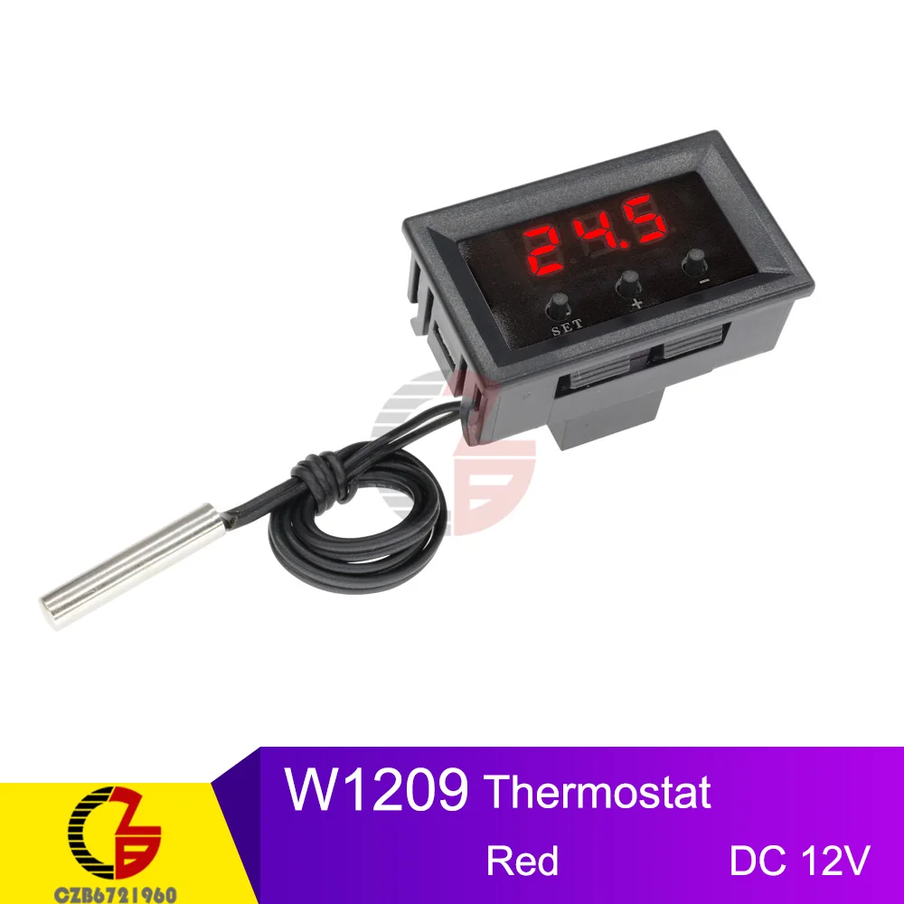 W1209 Red 12 В 24 в 110 В 220 В цифровой термостат регулятор температуры Регулятор терморегулятор инкубатор подпольный Датчик нагрева метр - Цвет: W1209 Red