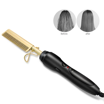 

Hair Comb Wet And Dry Hair Use Hair Curling Iron Straightener Comb Electric Environmentally Friendly Titanium Alloy Hair Curler