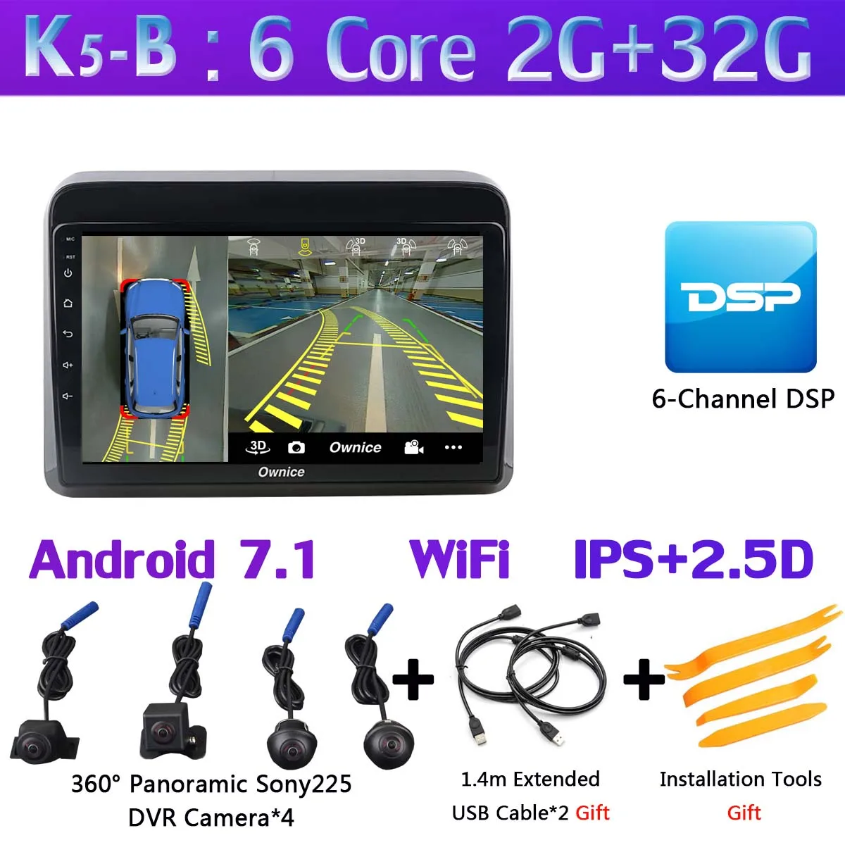 360 ° Pano ram ic 4G wifi Android 9,0 4G ram+ 64G rom головное устройство DSP CarPlay gps радио Автомобильный плеер для Kia Suzuki Ertiga автомобиль - Цвет: K5-B