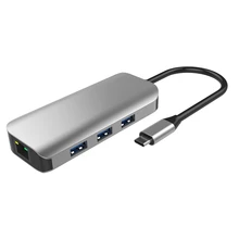 8 в 1 Usb C концентратор док-станция Usb3.0 TF кард-ридер Тип C док-станция usb-хаб для ноутбуков huawei Usb расширитель HDMI VGA RJ45