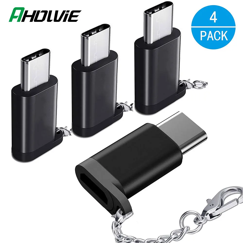Адаптер типа C для преобразования Micro USB разъем для huawei Xiaomi Redmi Note 8 Mi9 samsung Oneplus 7T One Plus 7 Pro с брелоком