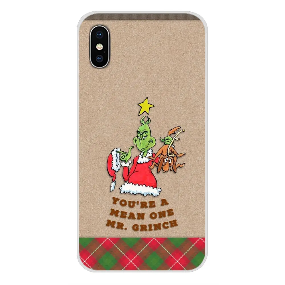 images 9 Дизайнерский чехол для Apple IPhone X XR XS MAX 4 4s 5 5S 5C SE 6 6S 7 8 Plus ipod touch 5 6 зеленый монстр Grinch палантин Рождество - Цвет: images 9
