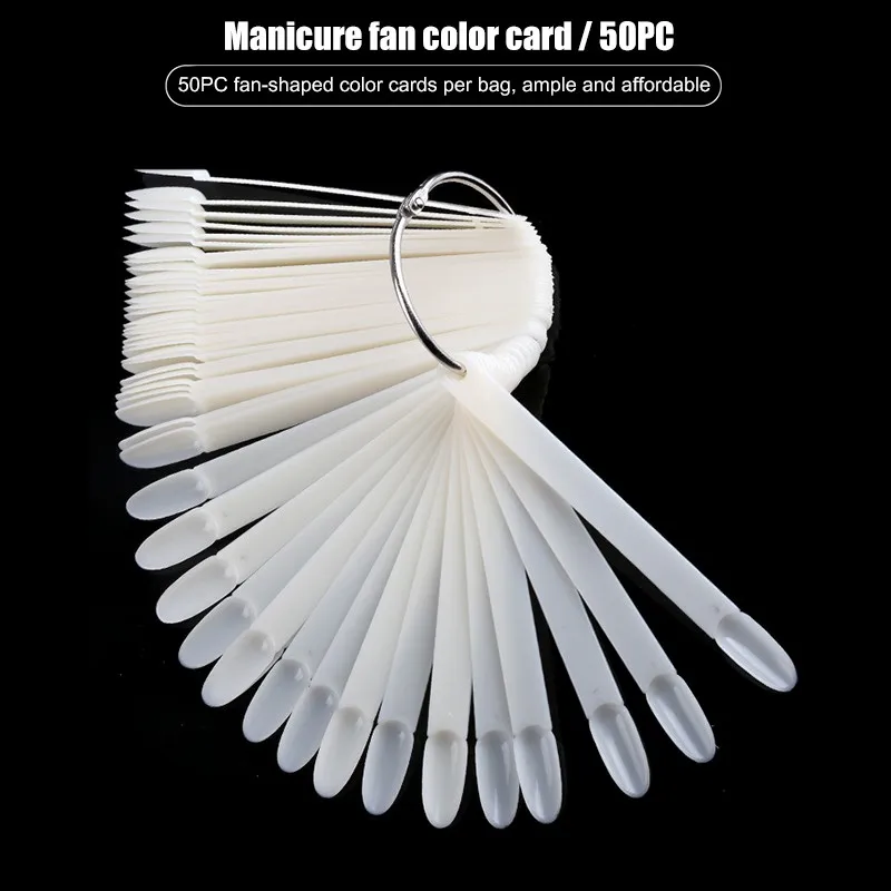 1Set False Nail Tips Nature Clear Fan Finger Full Cover Nail Art Display Practice Acrylic UV Gel Tool Manicure for Nails Polish