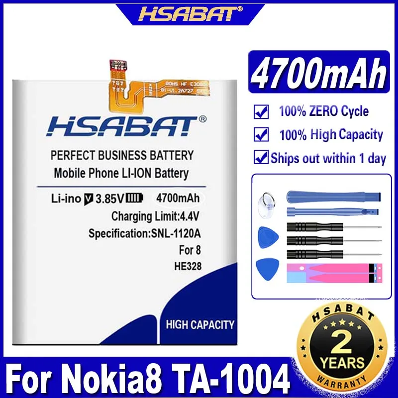 Аккумулятор HSABAT HE328 4700 мАч для Nokia 8 Nokia8 TA-1004 N8 H 328 | Мобильные телефоны и аксессуары