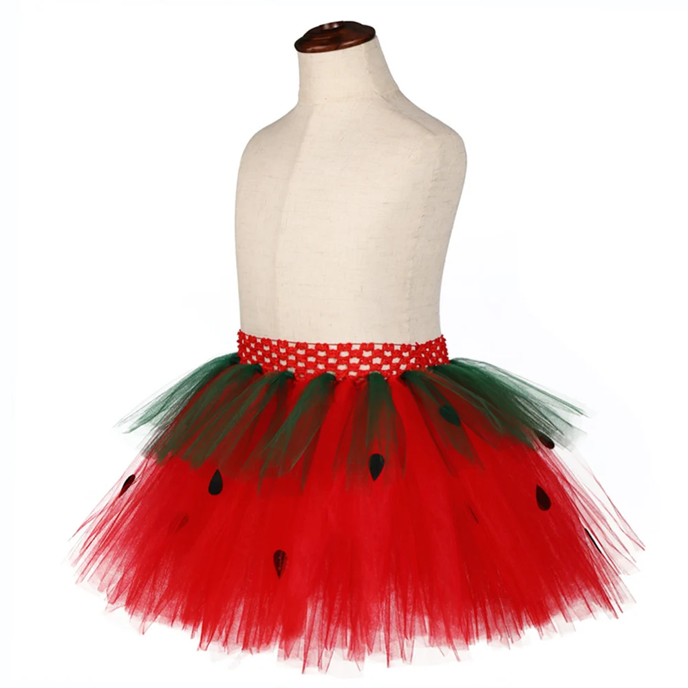 Милые рождественские балетные юбки-пачки для маленьких девочек; нарядные вечерние юбки для новорожденных девочек; Многослойная юбка-пачка со шляпой с клубникой для первого дня рождения