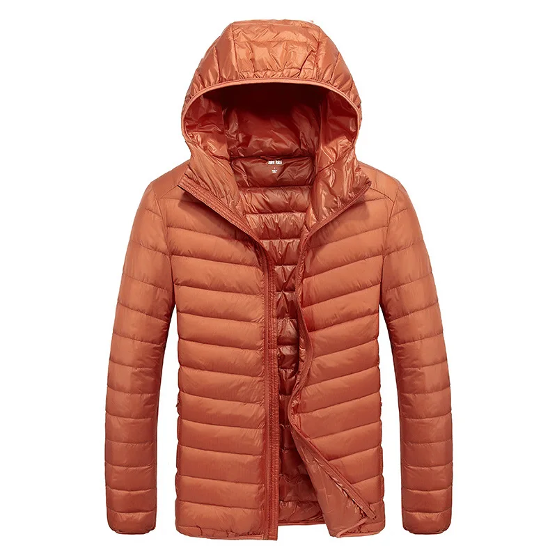 Зимние куртки мужские Осень 90% белое пуховое зимнее пальто для мужчин сверхлегкий теплый пуховик с капюшоном Мужские ветрозащитные парки
