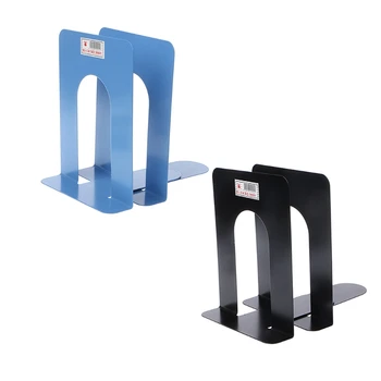 

2Pcs Simple Style Metal Bookends Iron Support Holder Nonskid Desk Books Stands Home Study Room Office Decoration