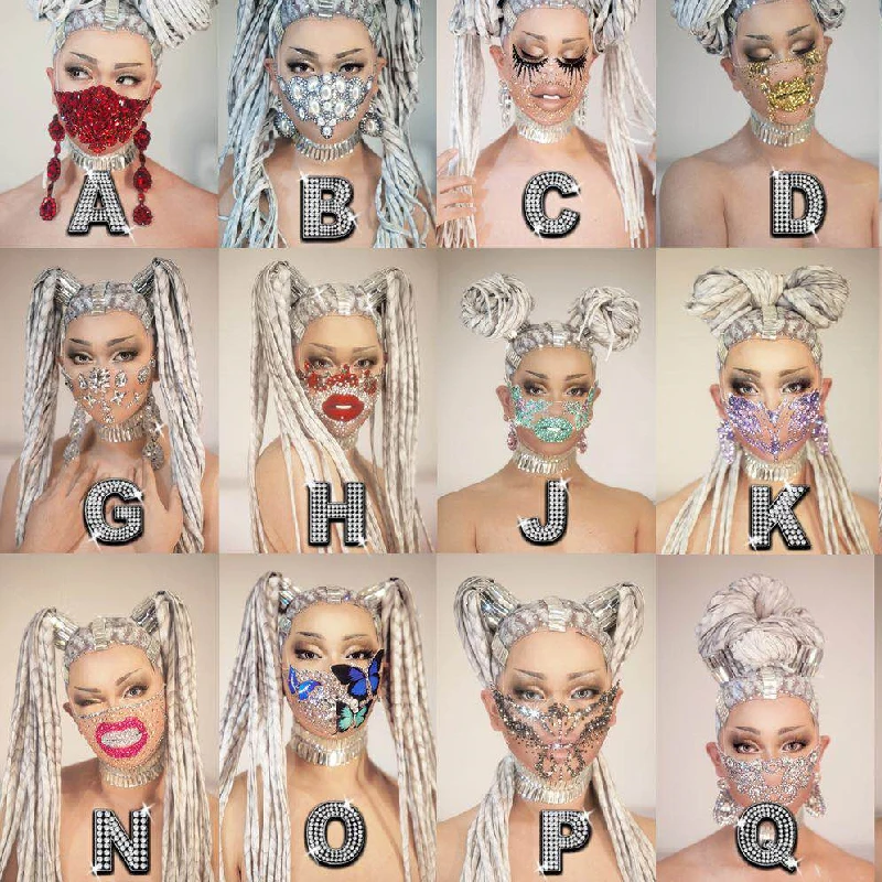ZIMO Rhinestone Crystal mouth face Mask designer Christmas Party CLUB Funny Prop Stage Accessories Mask Singer personalized
