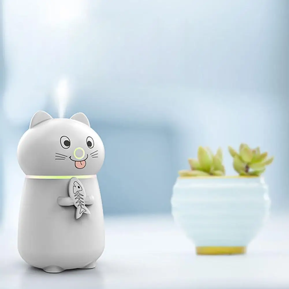 450 мл мини милый Автомобильный увлажнитель мультяшная кошка usb зарядка Настольный увлажнитель воздуха