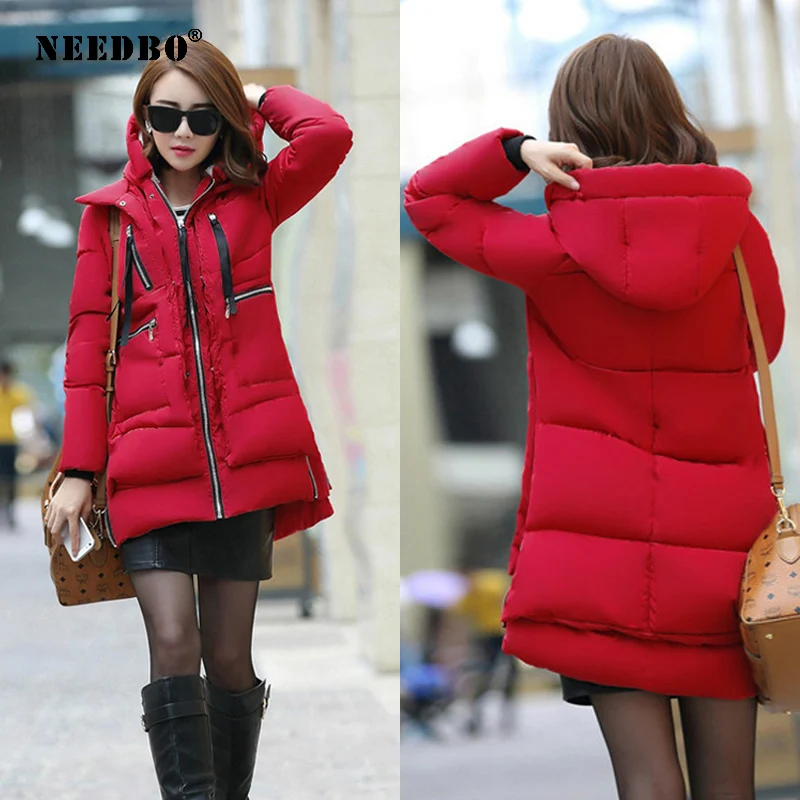 NEEDBO, зимняя женская куртка, 5xl, длинная парка, стеганая, элегантная, для девушек, большой размер, пуховик, Casaco, Женская куртка, зимнее женское пальто