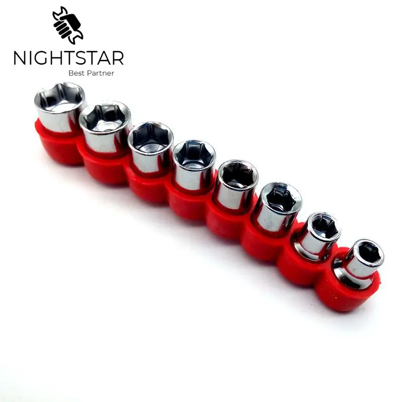 

8pc 1/4 Inch Drive Hex Bit Socket Set Socket wrench Set Wrench Adapter 5/6/7/8/9/10/11/12mm