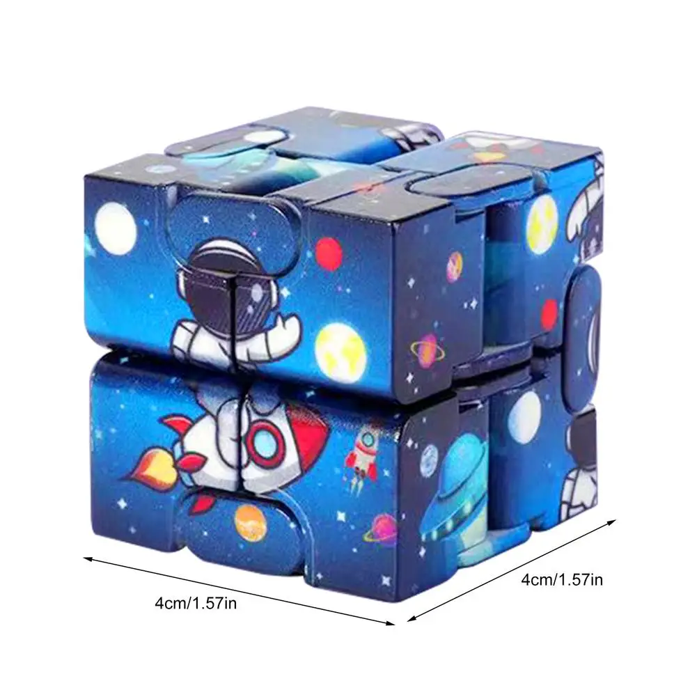 Anti Stress Infinite Cube Space Astronaut Spaceship Printing Flip Magic Cube Stress Reliever Autism Toys fidget toys puzzle toys anti stress toys puzzle cube magic puzzle cube