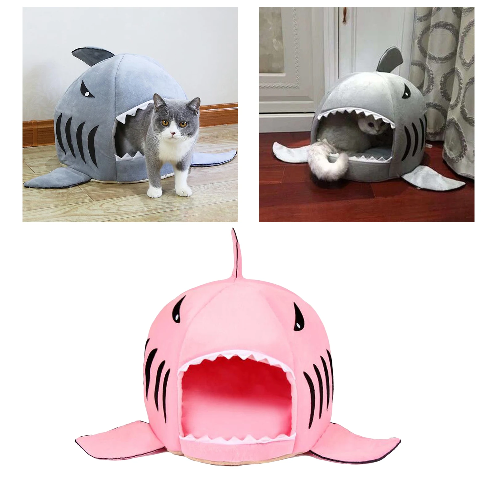 Shark Pet Cat Dog Bed Nest Puppy Warm Cave House Winter Sleeping Bag