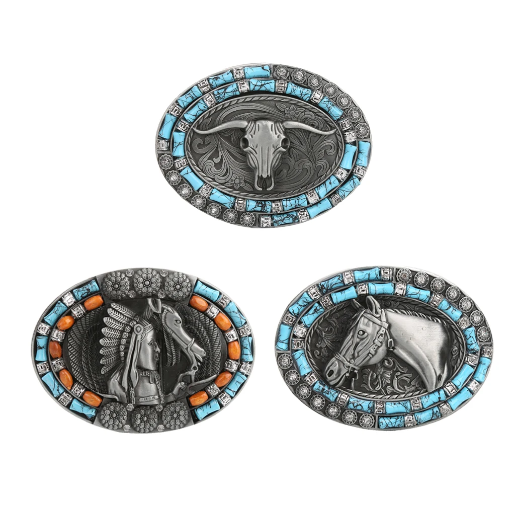 Belt Buckle Replacement Vintage Style Horse Head Western Cowboy Rodeo Large belt accessory пряжка для ремня мужская