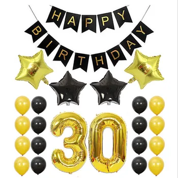 

Gold and Black 16th 18th 20th 30th 40th 50th 60th Birthday Decorations Number Balloons Air Deco Birthday Party Adult Foil Ballon