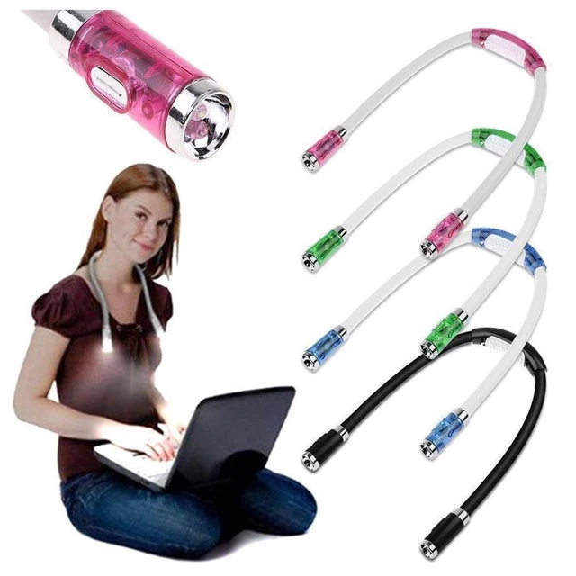 Hands-free LED Knitting Huglight Over Neck Reading Light Flexible Portable  Torch