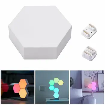 

5pcs LED Lamp Hexagonal Mosaic Lamp Modular Toch Sensor Night Lamp Magneto-optical Hexagonal Decorative Creative Wall Lamp