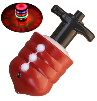 

New luminous wood gyro boy children's day gift toy colorful music flash luminous electric classic gyro