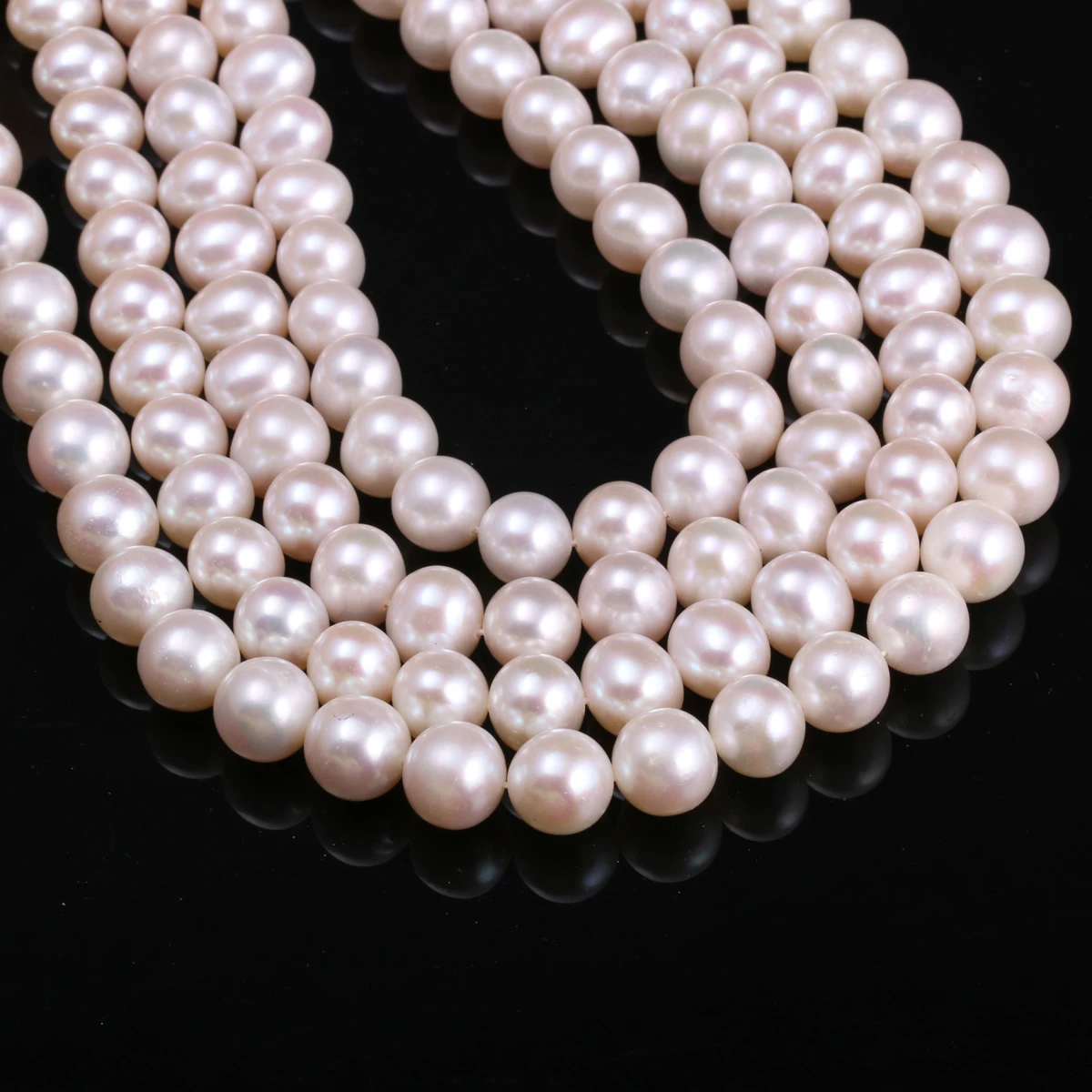 

2020 Natural Freshwater Cultured Pearls Beads Round 100% Natural Pearls for Jewelry Making Necklace14 Inches Size 9-10mm