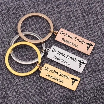 

Inscription Square Present Porte Clef Pediatrician Llaveros Cute Keychain Custom Keychain Gift Souvenir Square Pendant Present