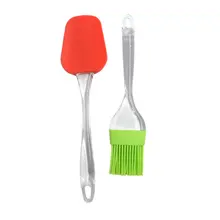 Высокотемпературный силикон щетка пищевой крем-скраб высокотемпературная устойчивая кисточка для барбекю набор кистей из 2 предметов скребок DIY Bak