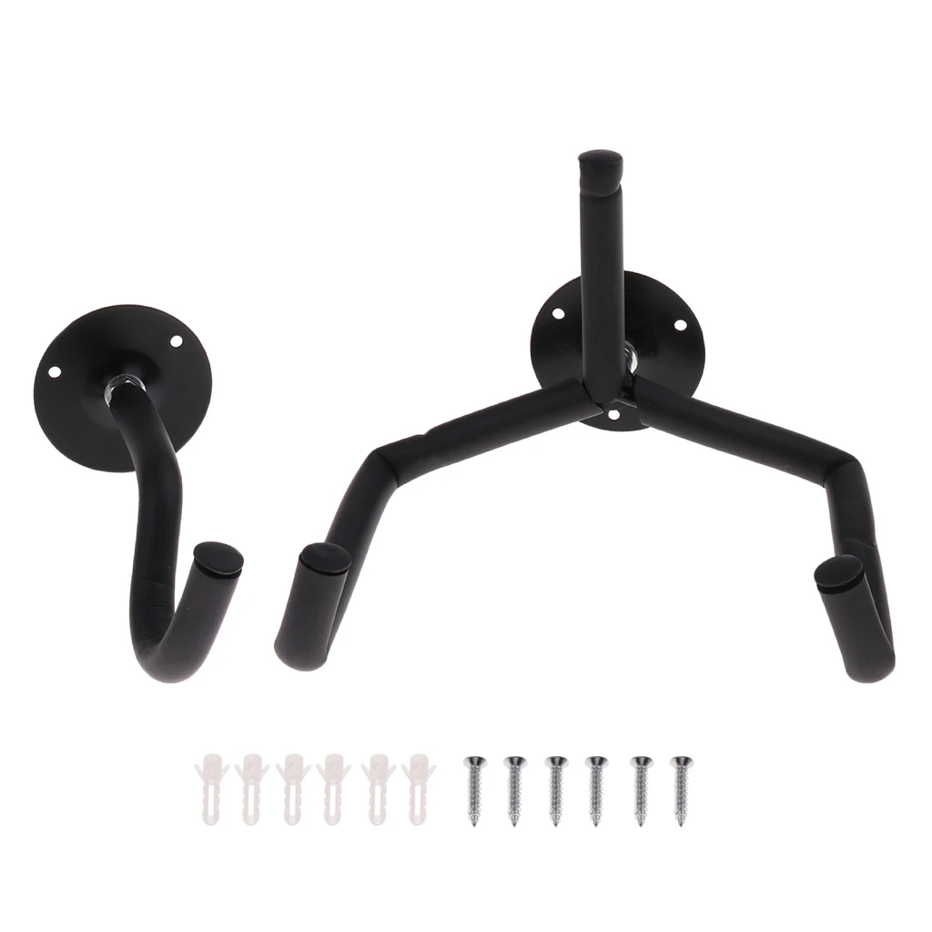 Durable Metal Horizontal Wall Hanger Hook Slatwall Stand with Sponge Split Style for Guitar Bass Banjo Accessory
