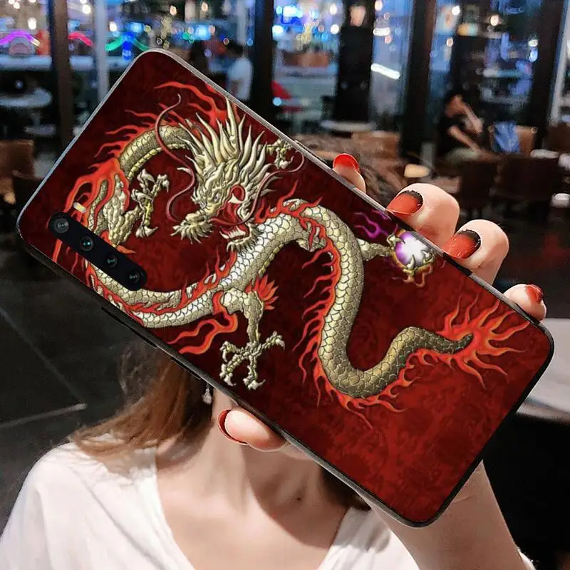 leather case for xiaomi Phong cách Trung Hoa Rồng Đen Ốp Lưng Điện Thoại dành cho Xiaomi Mi Note 10 Lite Mi 9T Pro Xiaomi 10 10 CC9 Pro 9SE xiaomi leather case cover Cases For Xiaomi