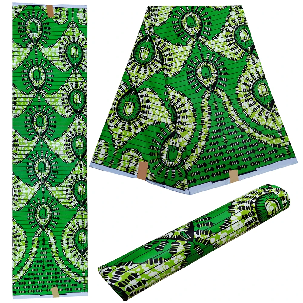 New Fashion Green African Print Fabric pagne wax African Wax Fabric