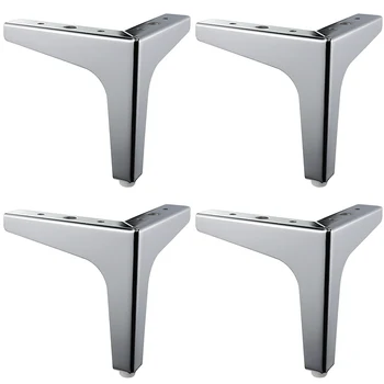 

4 Pieces Of Triangular Metal Furniture Legs Support Silver Coffee Table Legs Sofa Legs Furniture Accessories Foot Bed Riser