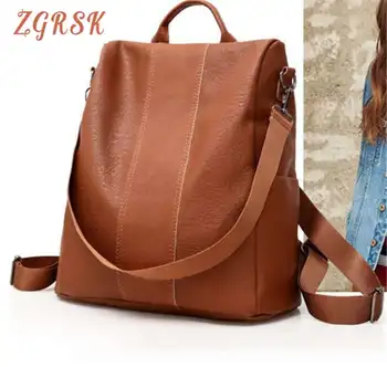 

2019 Backpack Large Capacity Simple Personality Anti-theft Bag Double Shoulder Bag Women's Casual Brand School Bag Mochila